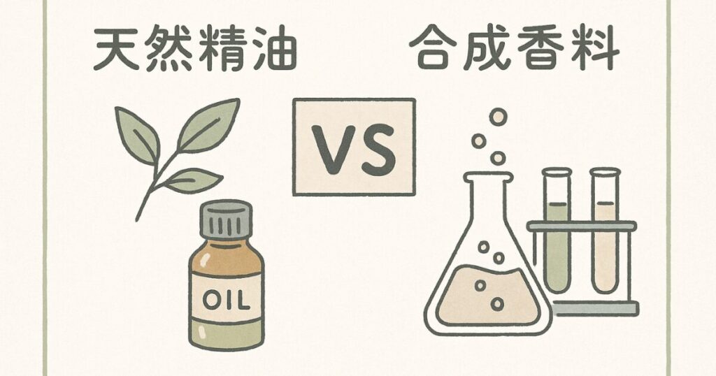 天然と合成の比較を視覚的に補足