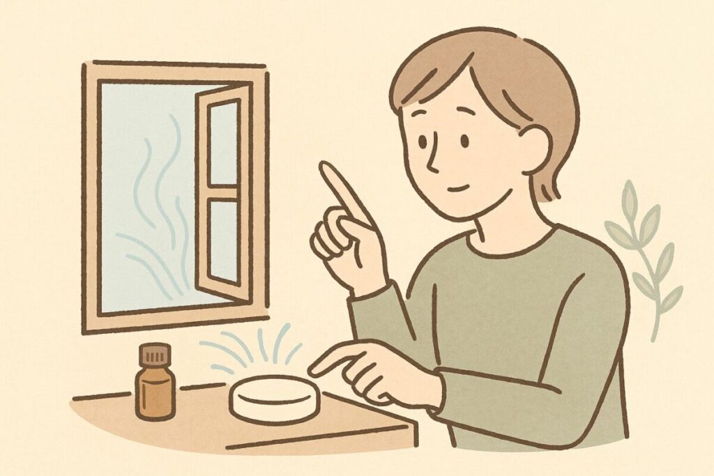 アロマストーンを窓辺に置いて虫を寄せ付けない配置の例