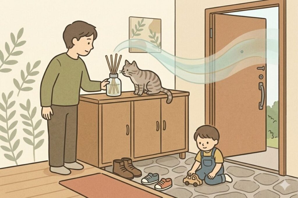 玄関・リビング・トイレなど、リードディフューザーの最適な置き場所と香りの関係