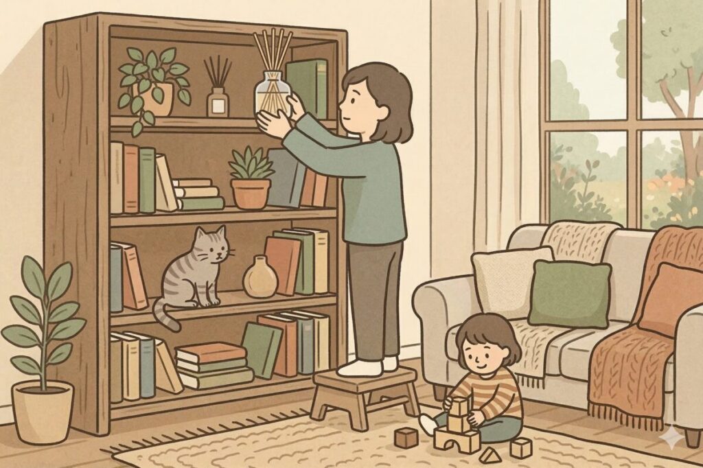 子どもやペット（犬・猫）がいる家庭でリードディフューザーを安全に使うための注意点