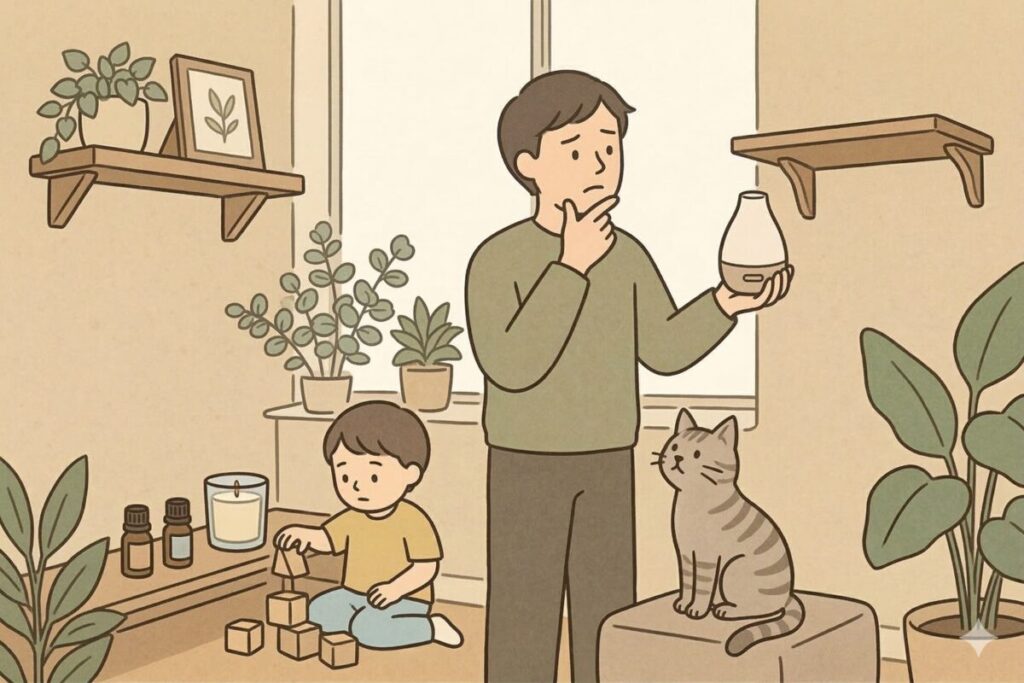 ペットや子供がいる家庭での無印リードディフューザーの安全な置き場所と注意点